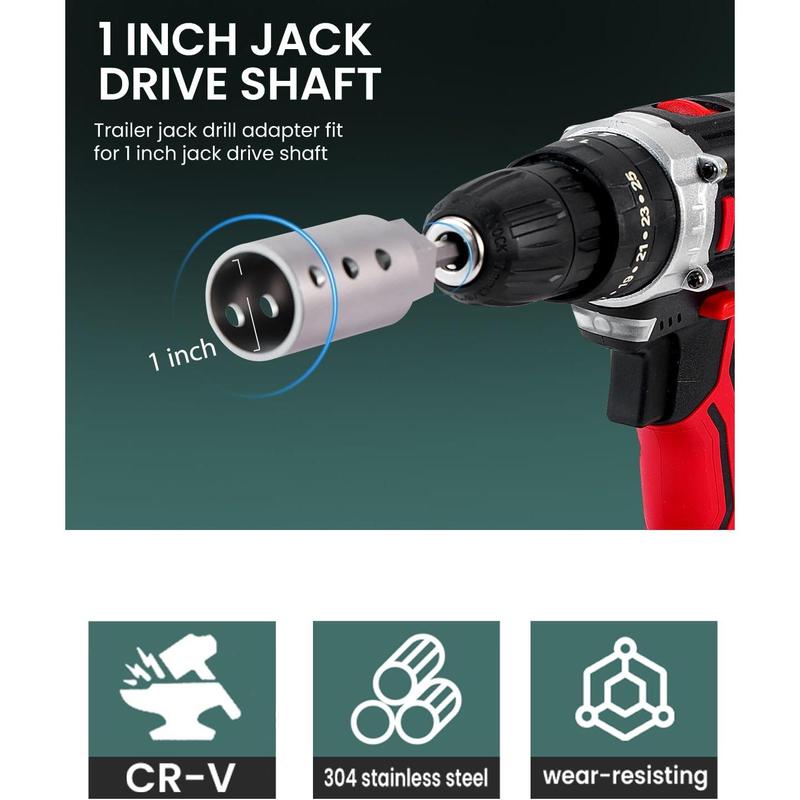 Stainless Steel Trailer Jack Electric Drill Adapter