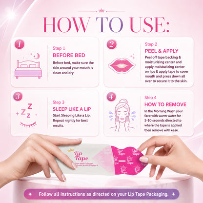 Tryviralnow lip tape  Hydrating Collagen Mouth Tape
