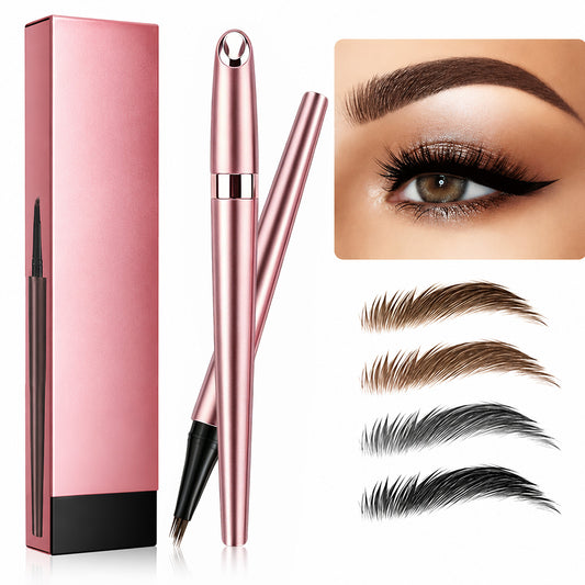 Waterproof Micro-Fork Eyebrow Pencil, Long-Lasting Brow Pen for Natural Hair-Like Strokes