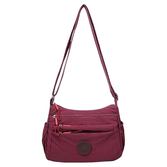 Solid Color Fashionable Multi-pocket Zipper Crossbody Bag