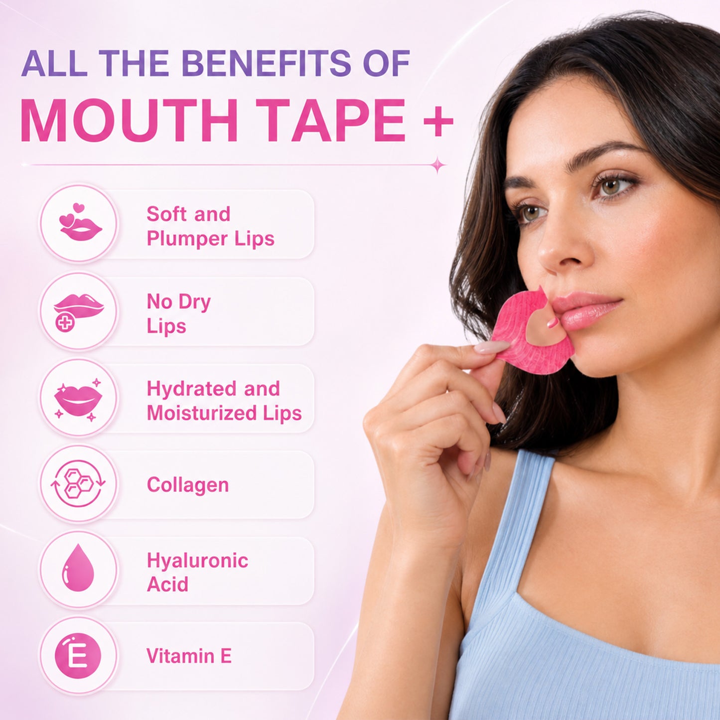 Tryviralnow lip tape  Hydrating Collagen Mouth Tape