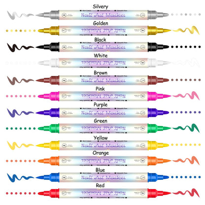 12/24 Colors Nail Art Pens – DIY 3D Markers for Drawing, Dotting & Manicure